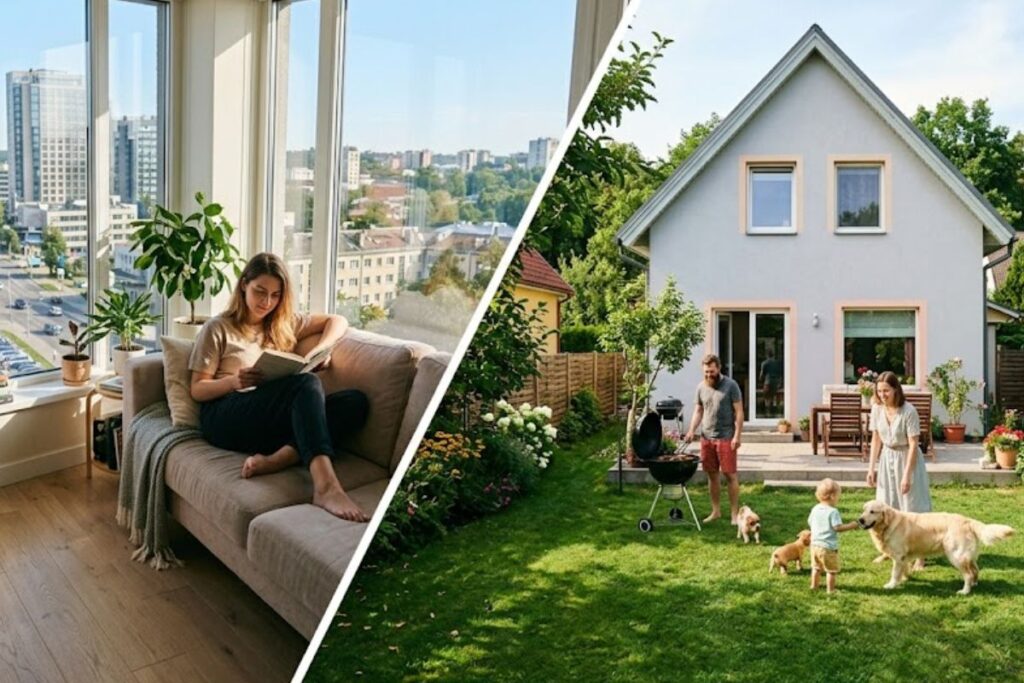 Butas ar namas: metinių išlaidų ir laiko sąnaudų palyginimas