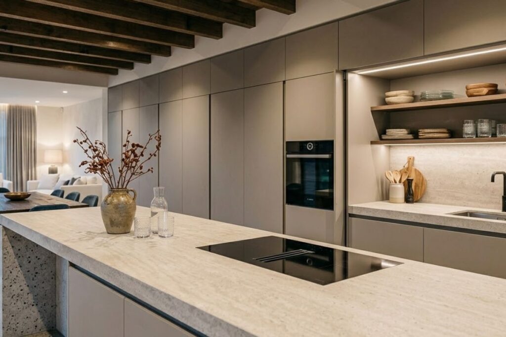 Nematoma virtuvė: estetiškas vaizdas ir paslėptos funkcijos šiuolaikiniuose namuose